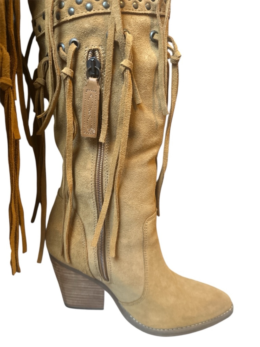 Dingo Tan Fringe Suede Over-the-Knee Boots size 6.5 - Picture 10 of 12